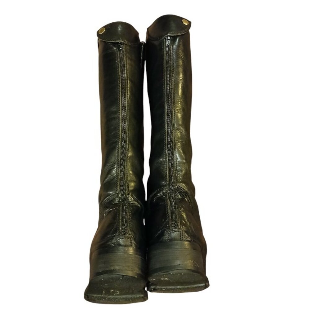 MIZ MOOZ Black Leather Knee High Boots Size 7 - Picture 10 of 14